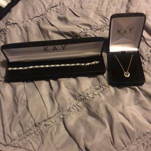 Emerald green Tennis bracelet and necklace from Kay jewelers